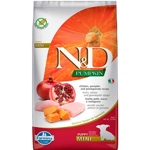 N&D Balkabaklı Tavuklu Narlı  Küçük Irk Yavru Köpek Maması 2.5 Kg