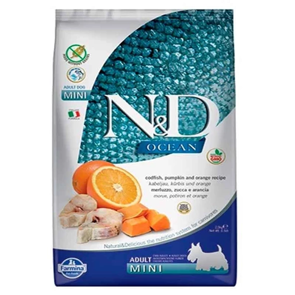 ND Ocean Balkabaklı Balıklı Tahılsız Küçük Irk Köpek Maması 2.5 Kg ürün görseli 1