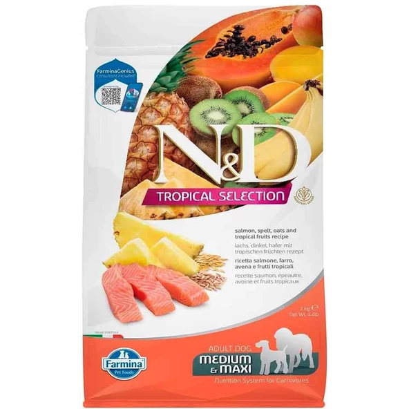 ND Tropical Meyveli Orta ve Büyük Irk Köpek Maması Somonlu 2 Kg