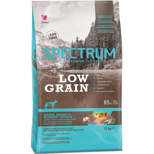 Spectrum Somonlu Hamsili Yaban Mersinli Köpek Maması 12 Kg