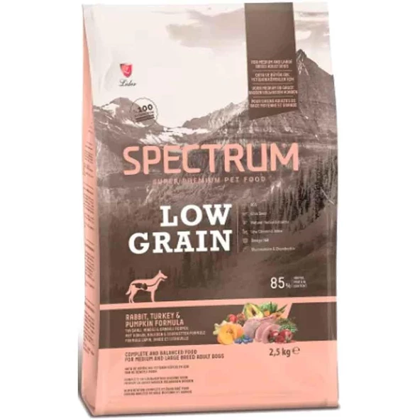 Spectrum Tavşanlı Hindili ve Bal Kabaklı Orta Irk Köpek Maması 2.5 Kg