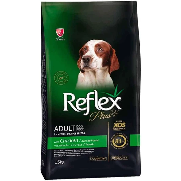 Reflex Plus Orta Büyük Irk Tavuklu Yetişkin Köpek Maması 15 KG - 1