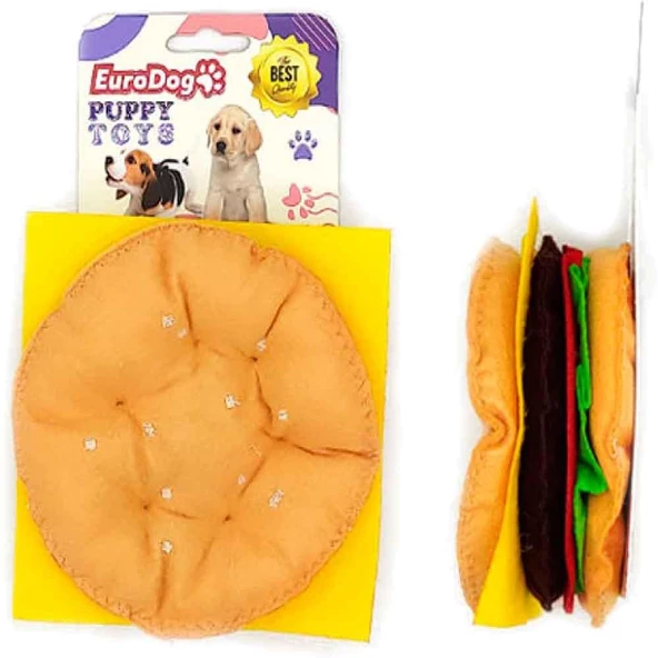 EuroDog Puppy Pet Toys Hamburger Köpek Oyuncağı