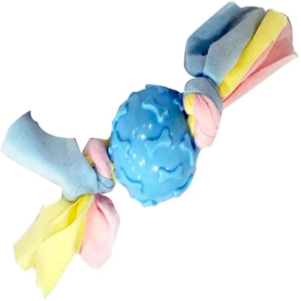 EuroDog Puppy Kemik Desenli Top Diş Kaşıma Köpek Oyuncağı Mavi 19 Cm