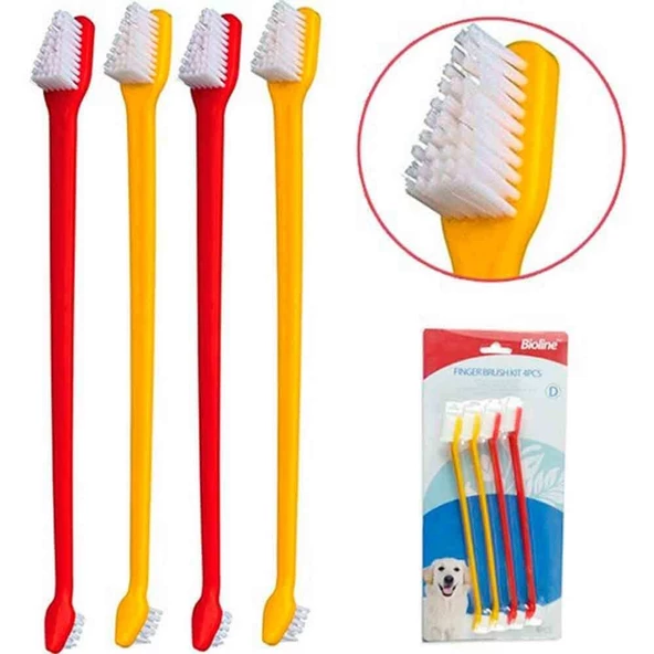 Bioline Köpek Diş Fırçası Seti 4 lü