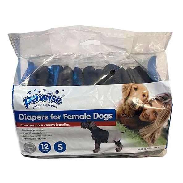 Pawise Ultra Emici Köpek Bezi 12'li Siyah S