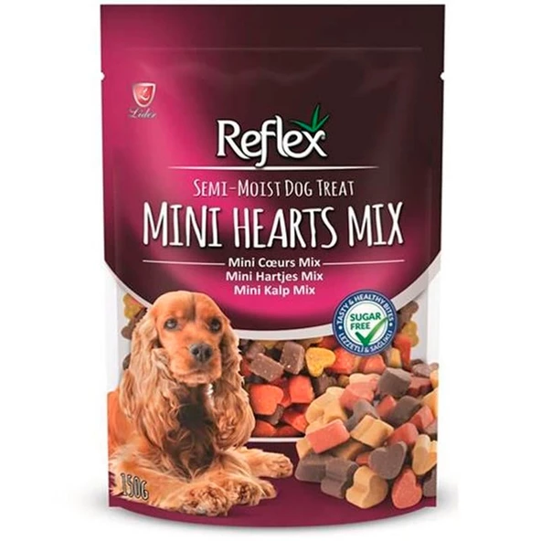 Reflex Karışık Renkli Mini Kalpli Yumuşak Köpek Ödülü 150gr