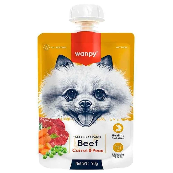 Wanpy Taze Sığır Etli&Havuçlu  Köpek Et Ezmesi 90 Gr