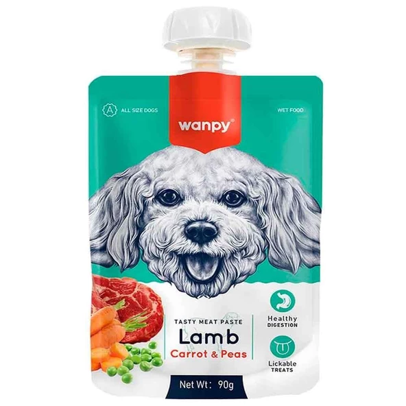 Wanpy Kuzu Etli ve Havuçlu Ezme Köpek Ödülü 90 Gr