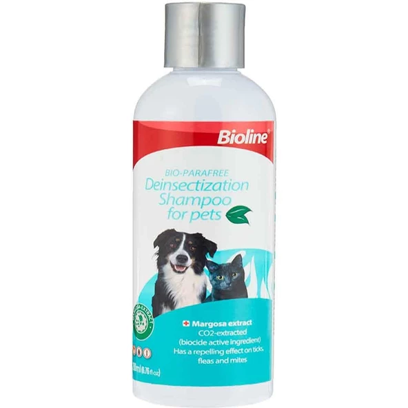 Bioline Kedi ve Köpek İçin Dış Parazit Uzaklaştırıcı Şampuan 200 Ml