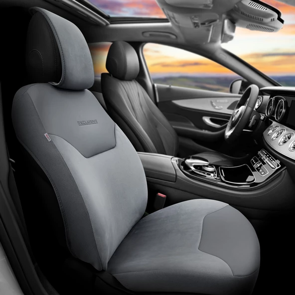 Otom Exclusive Koruyucu Oto Koltuk Minderi Premium Süet Füme