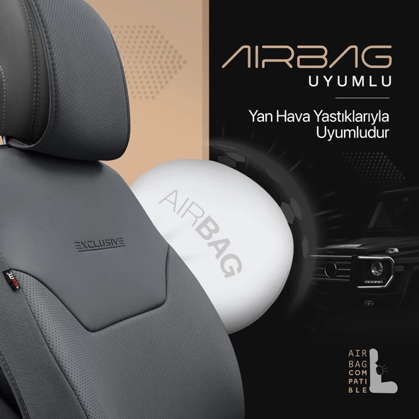 Otom Exclusive Koruyucu Oto Koltuk Minderi Premium Deri  Füme - 3