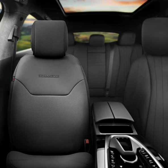 Otom Exclusive Koruyucu Oto Koltuk Minderi Premium Deri Siyah - 2