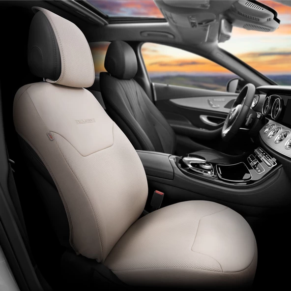 Otom Exclusive Koruyucu Oto Koltuk Minderi Premium Deri Bej