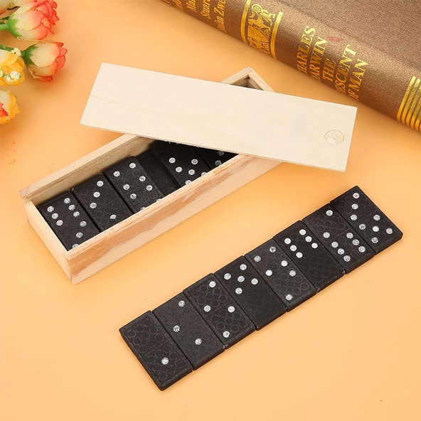 Ahşap Domino Seti Kutulu Eğitici Oyun - 3