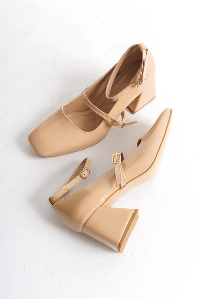 Kulia Ten Rugan Mary Jane Kalın Topuklu Bantlı Ayakkabı - 2