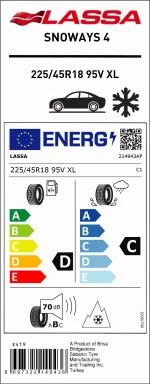 Lassa 225/45 R18 95V XL SNOWAYS 4 KIŞ LASTİĞİ (2023) - 2