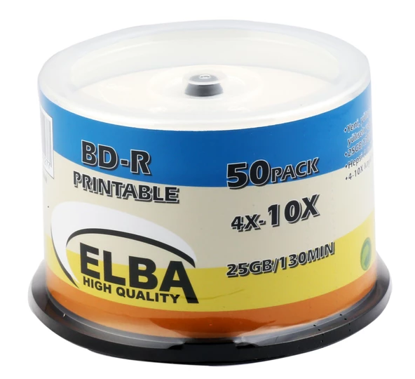 Elba Blu-Ray BD-R 10X 25GB 50Lİ Cake Box Prıntable