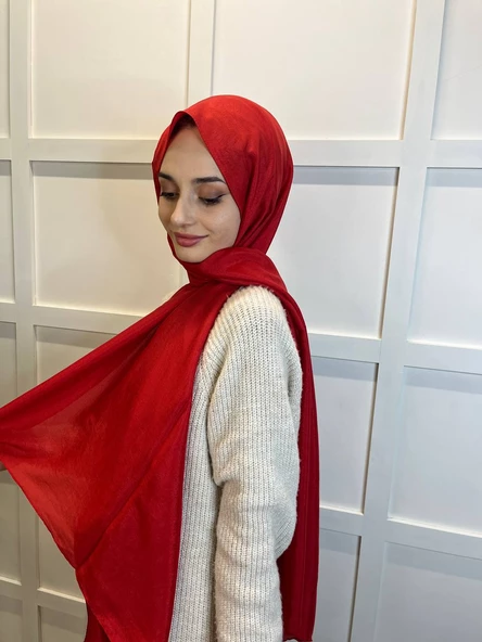 Harem Scarf Brisa Vual Şal 00816  KIRMIZI - Resim 3