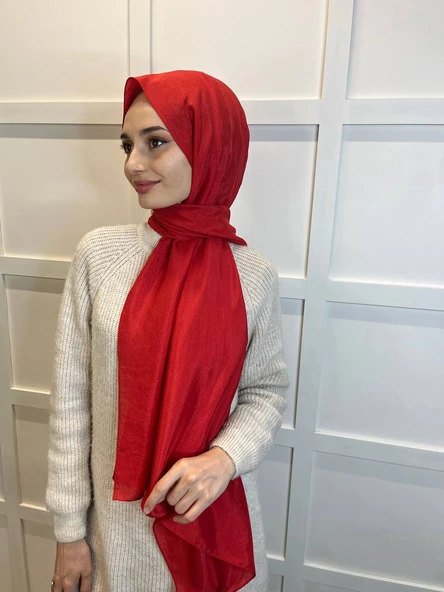 Harem Scarf Brisa Vual Şal 00816  KIRMIZI - Resim 2