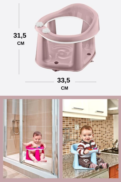 Flosoft Kaymaz Vakum Ayaklı Bebek Banyo Oturağı & Mama Oturağı 2in1 - 2