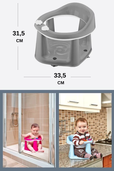 Flosoft Kaymaz Vakum Ayaklı Bebek Banyo Oturağı & Mama Oturağı 2in1 - 8