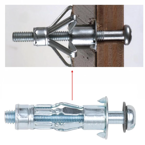 Çelik Alçıpan Boşluk Dübel FRT Tuğla Duvar Bims Paraşüt Dübeli 5X37 Metal 5 Adet - 5