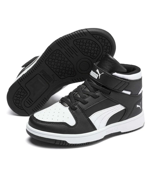 Puma Rebound Layup SL V Çocuk Ayakkabı Siyah 37048801 Beyaz - 2