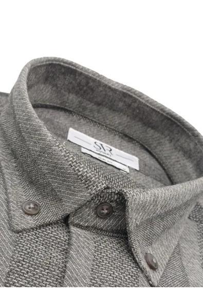 DESENLİ FLANEL SLIM UZUN KOLLU GÖMLEK - Resim 6