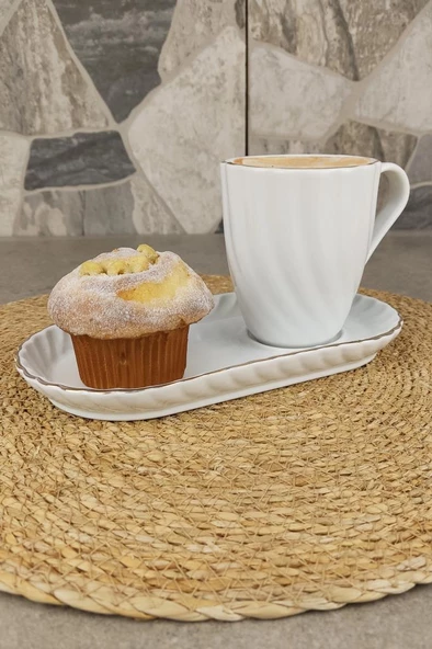 Digithome 4’lü Carmen Porselen Tabaklı Kupa Bardak - LMG 517 C320.113 - 2