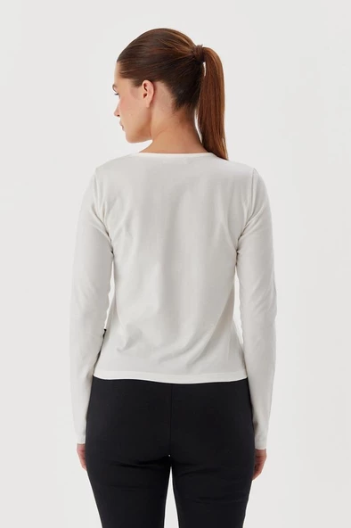 No Fear Orijinal Kadın T-shirt Uzun Kollu Beyaz - 4