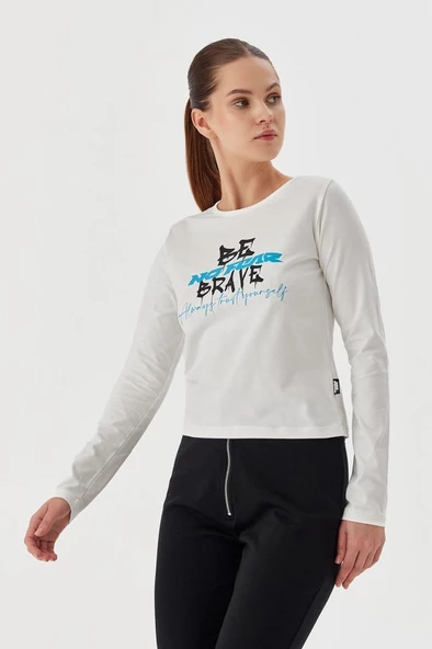 No Fear Orijinal Kadın T-shirt Uzun Kollu Beyaz - 2