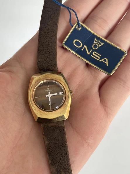 Onsa Deri Kordon Vintage Kadın Kol Saati 025 (Kutusuz) ürün görseli