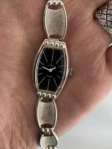 Onsa Gümüş Kordon Vintage Kadın Kol Saati 014 (Kutusuz) - Resim 6