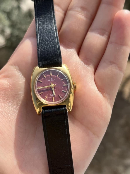 Onsa 25mm Deri Kordon Vintage Kadın Kol Saati 020 (Kutusuz) - Resim 4