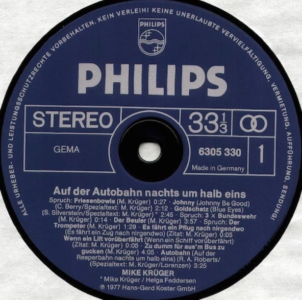 Mike Krüger - Auf Der Autobahn Nachts Um Halb Eins - Mike Krüger –  Vinly Plak alithestereo - 4