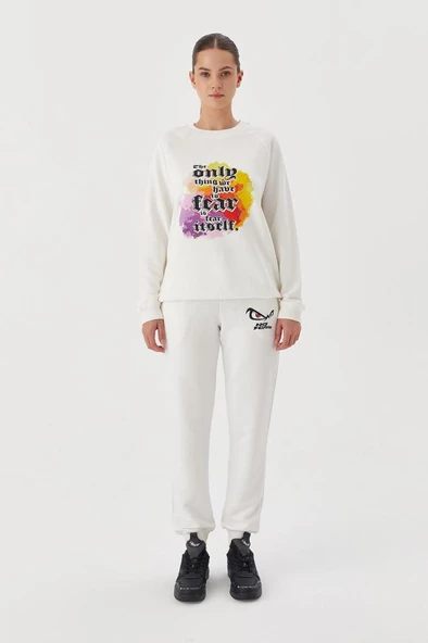 No Fear Kadın Sweatshirt Beyaz 72485 - 2