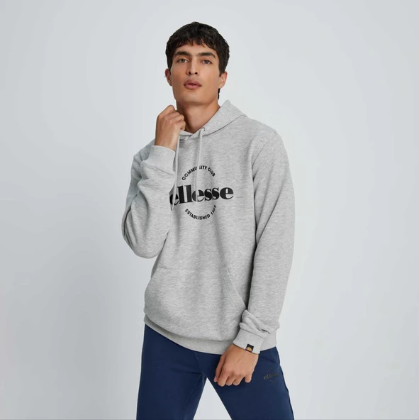 Ellesse Erkek Sweatshirt Kapüşonlu Gri - 3