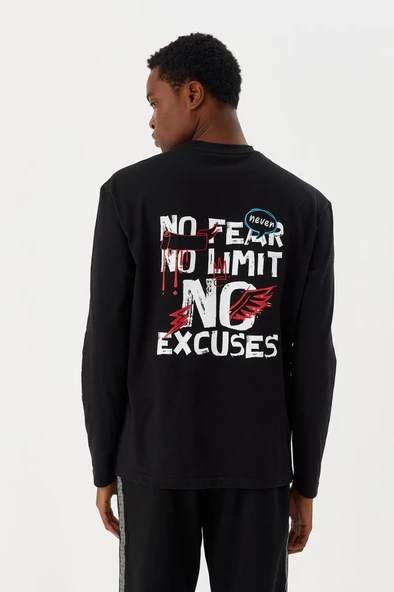 No Fear Erkek T-shirt Uzun Kollu Siyah M500278 - 4