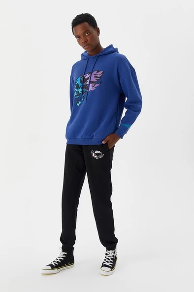 No Fear Erkek Sweatshirt Kapüşonlu Mavi M500229 - 2