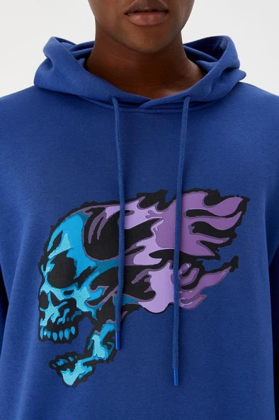 No Fear Erkek Sweatshirt Kapüşonlu Mavi M500229 - 4