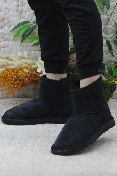 Mehmet Mete 0832 Kısa Ucc Model Süet İçi Tüylü Kürklü Düz Taban Kadın Bot - 8