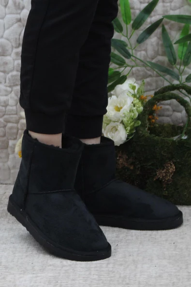 Mehmet Mete 0832 Kısa Ucc Model Süet İçi Tüylü Kürklü Düz Taban Kadın Bot - 5