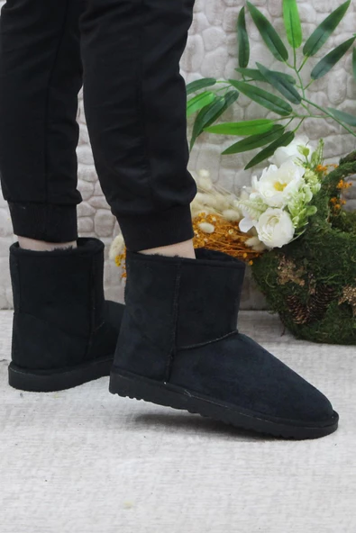 Mehmet Mete 0832 Kısa Ucc Model Süet İçi Tüylü Kürklü Düz Taban Kadın Bot - 9