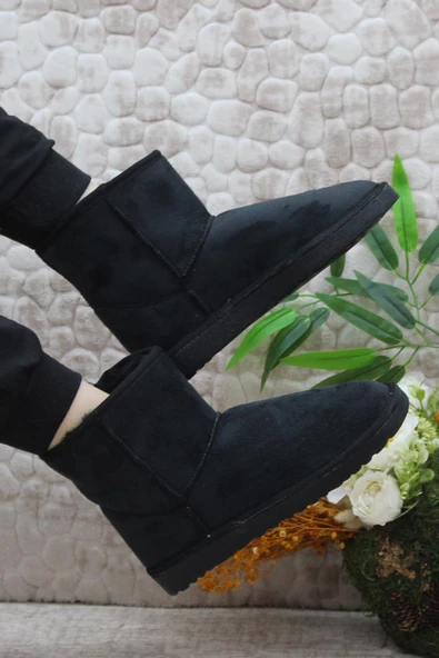 Mehmet Mete 0832 Kısa Ucc Model Süet İçi Tüylü Kürklü Düz Taban Kadın Bot - 10