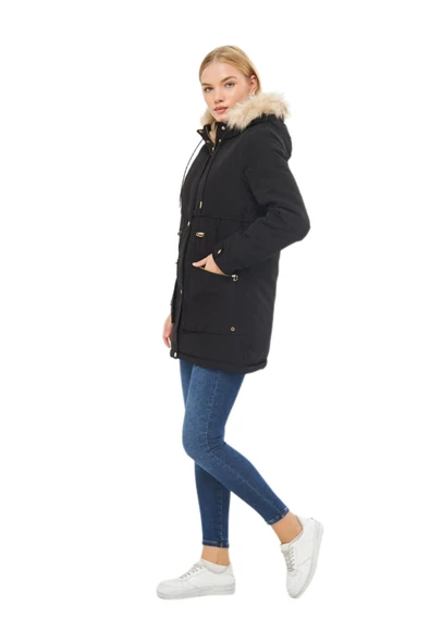 Kadın Büyük Beden Spor Kapüşonlu Mont  M5565 BGL-ST03224 - 5