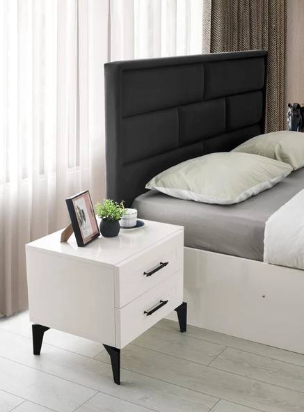 Çakıl MDF 2 Çekmeceli Komodin 55x43x53cm - 2