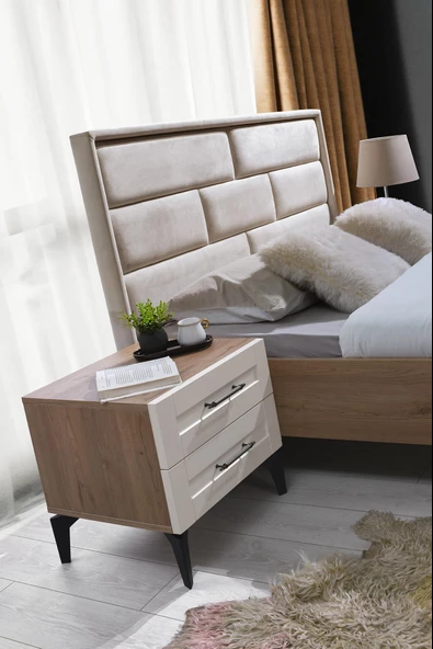 Çakıl MDF 2 Çekmeceli Komodin 55x43x53cm - 5