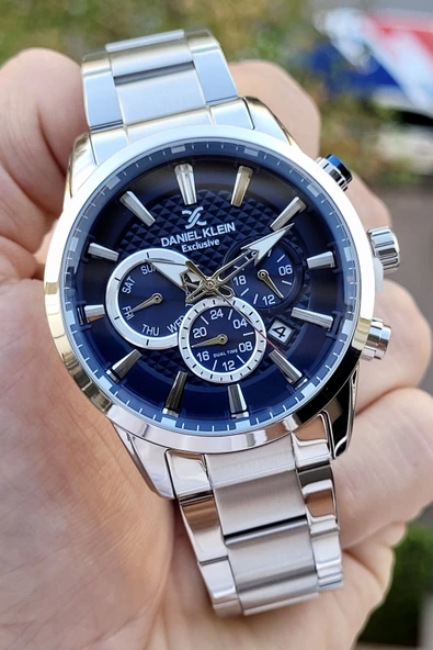 Daniel Klein DKISTE780 Kadranı Laciverrt Renk İç Göstergeleri Aktif Erkek Kol Saati - Resim 2