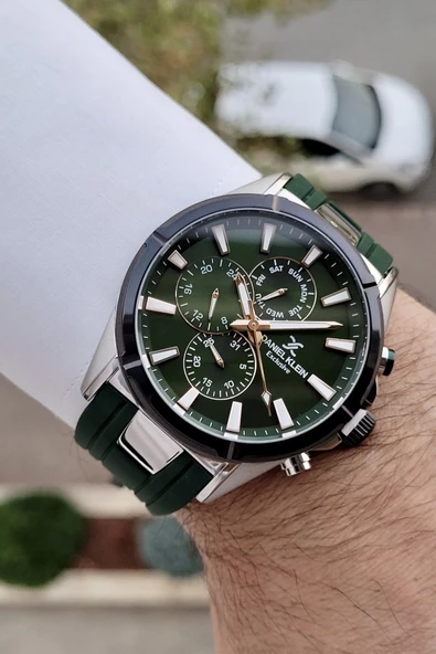 Daniel Klein DKISTE790 Yeşil Gümüş Renk İç Göstergeleri Aktif Erkek Kol Saati - 3